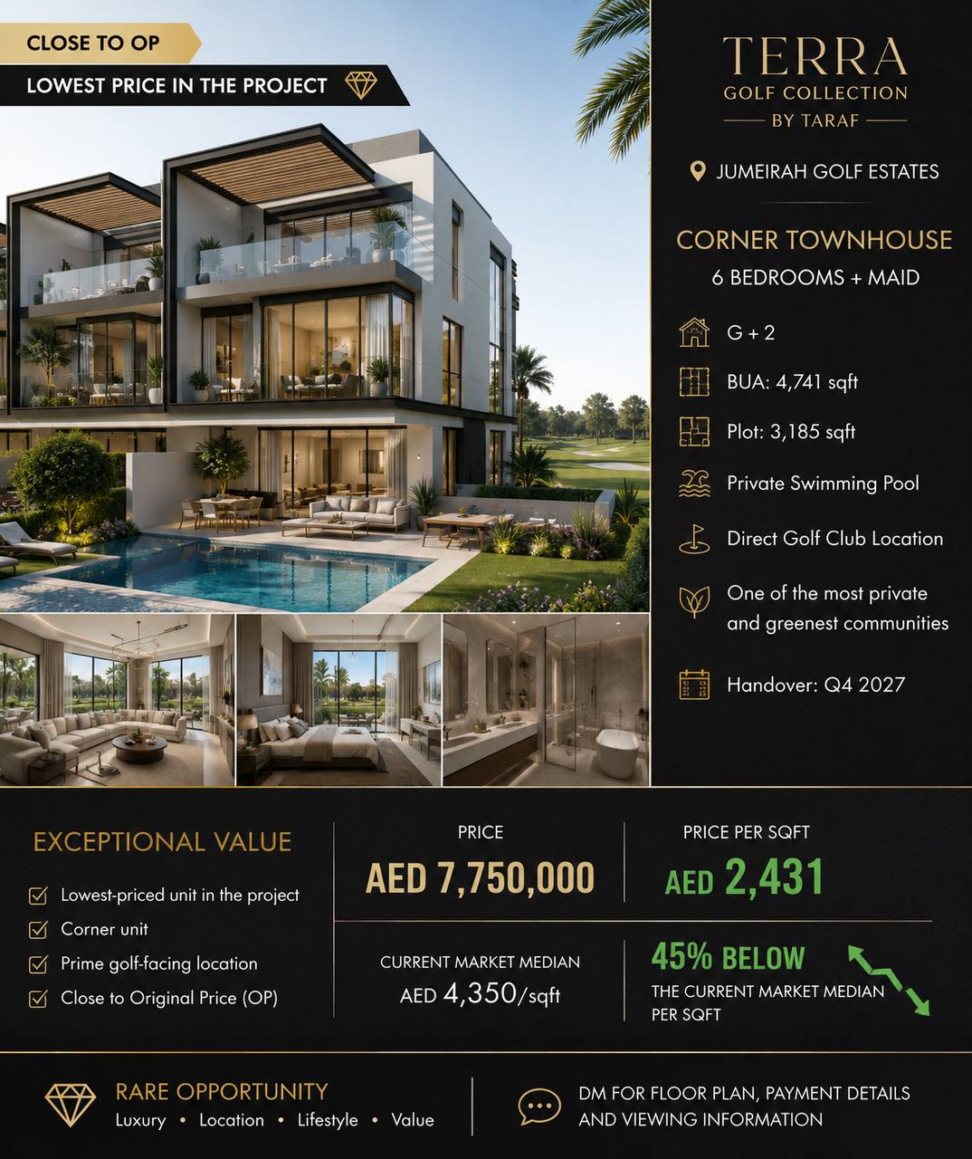 Corner Townhouse - Terra Golf Collection, Jumeirah Golf Estate